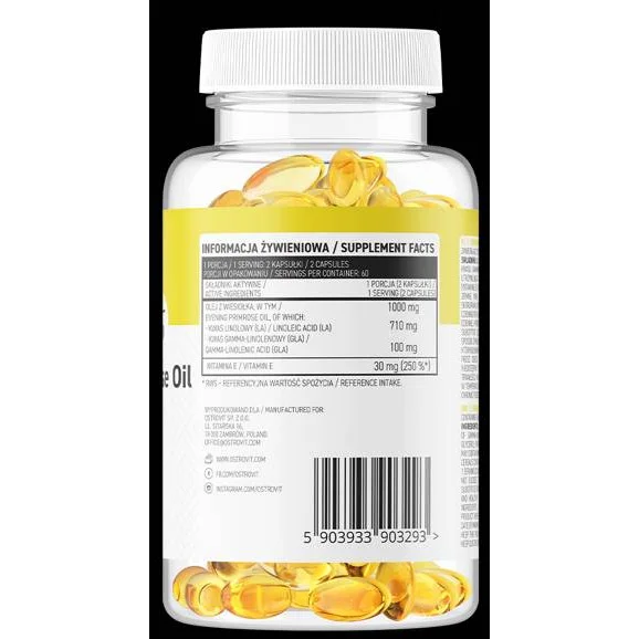 Evening Primrose Oil 500 mg / 120 Гел капсули, 60 дози - OstroVit