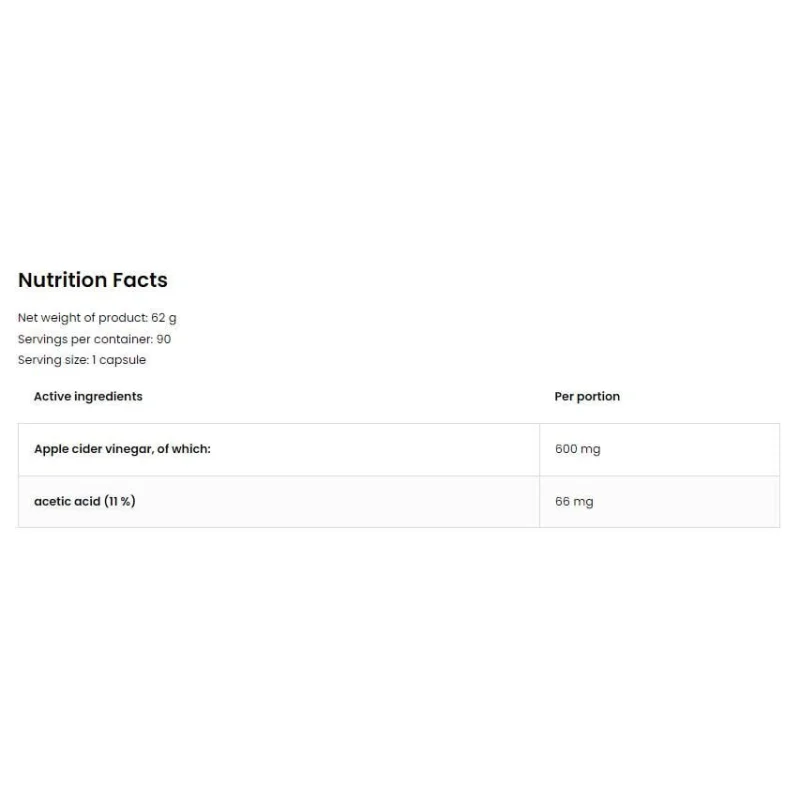 Apple Cider Vinegar 600 mg / 90 капсули, 90 дози - OstroVit