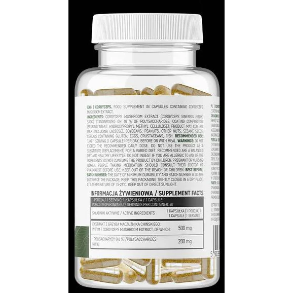 Cordyceps 500 mg | Vege / 60 капсули, 60 дози - OstroVit