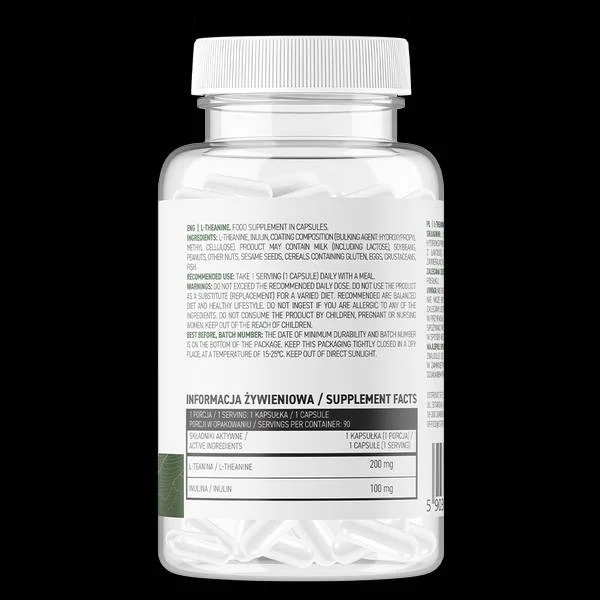 L-Theanine 200 mg | Vege / 90 капсули, 90 дози - OstroVit