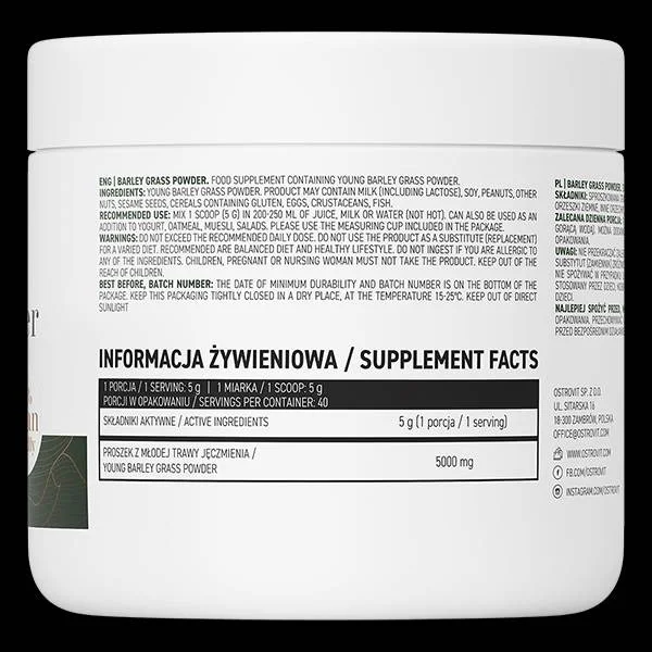 Barley Grass Powder / 200 грама, 40 дози - OstroVit