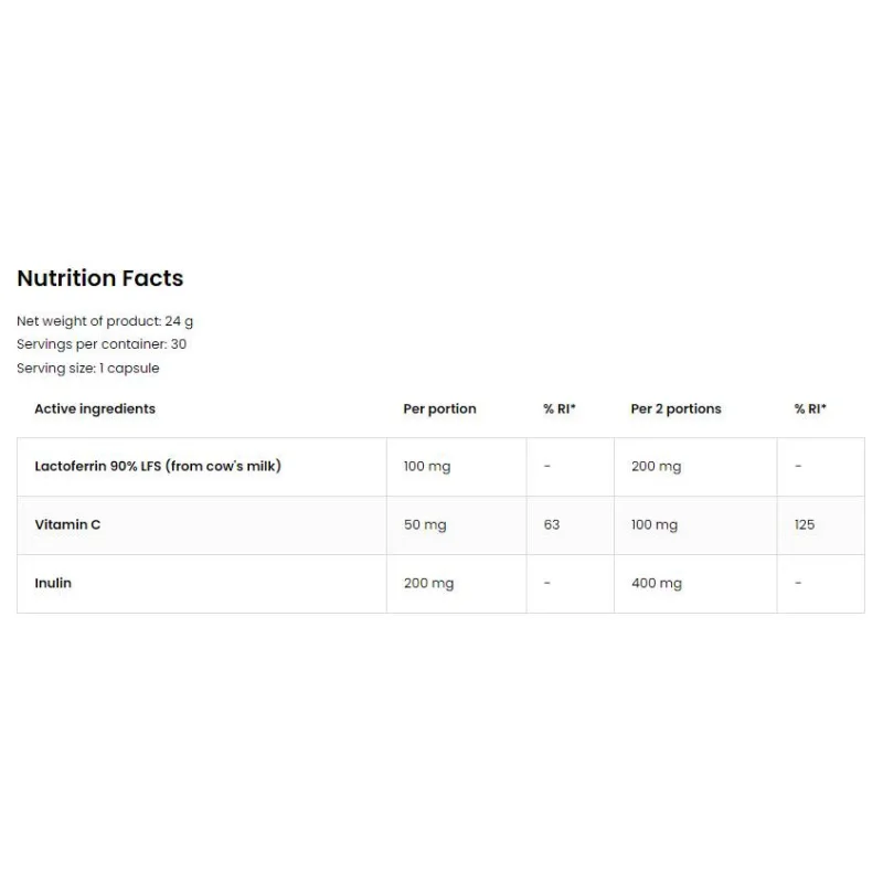 Lactoferrin LFS 90% / 60 капсули, 60 дози - OstroVit