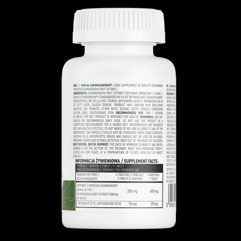 KSM-66 Ashwagandha 400 mg / 120 Таблетки, 120 дози - OstroVit