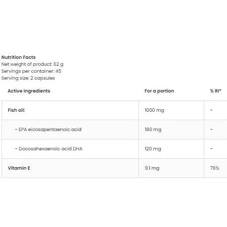 Omega 3 500 mg | Easy To Swallow / 90 Гел капсули, 45 дози - OstroVit