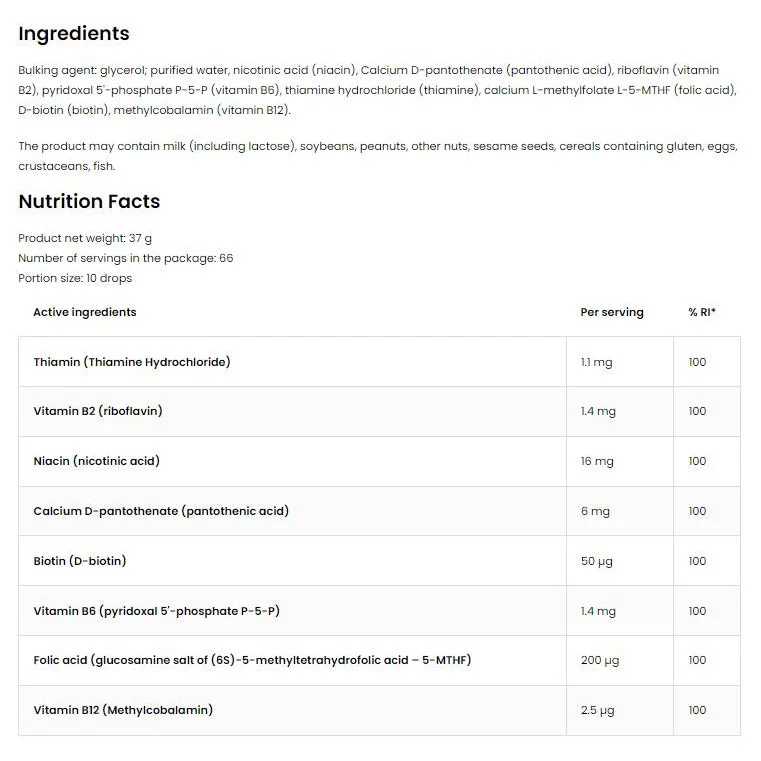 Methyl B-Complex Liquid Drops / 30 мл, 66 дози - OstroVit