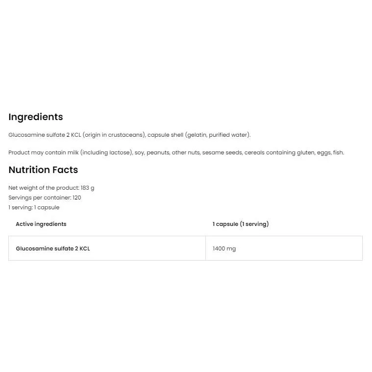 Glucosamine 1400 / 120 капсули, 120 дози - OstroVit