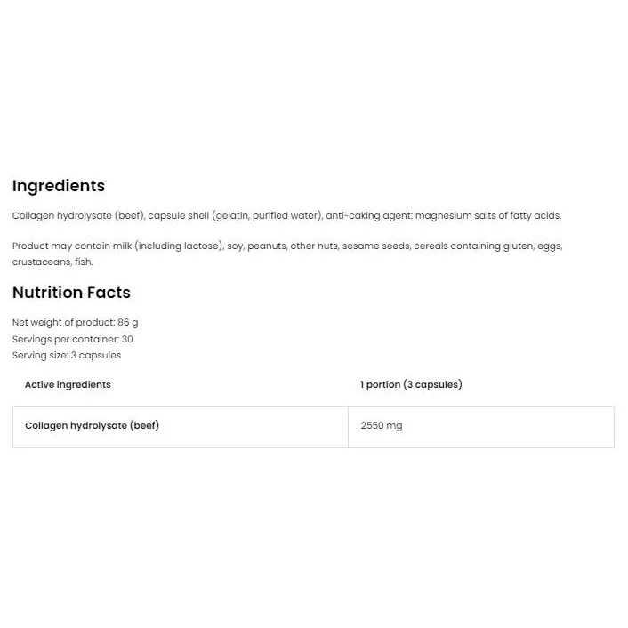 Collagen 2550 / 90 капсули, 30 дози - OstroVit