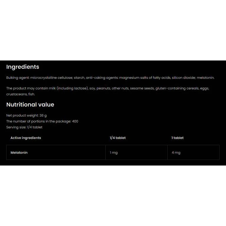 Melatonin 4k | Keep Sleep 4 mg / 100 Таблетки, 400 дози - OstroVit
