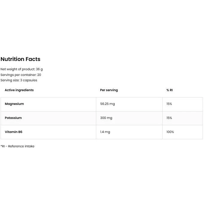 Magnesium Citrate + Potassium + B6 P-5-P Blisters / 60 капсули, 20 дози - OstroVit