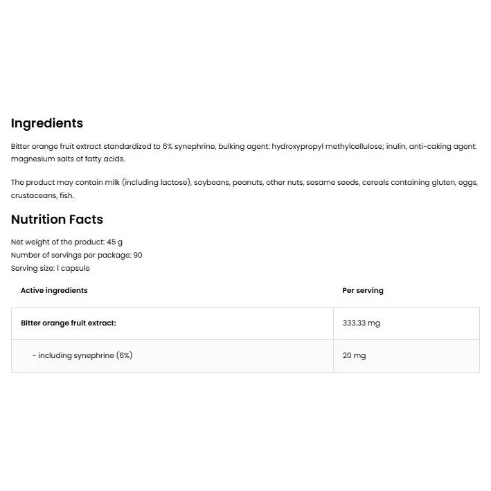 Synephrine 20 mg / 90 капсули, 90 дози - OstroVit
