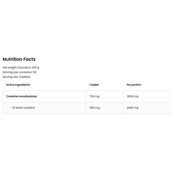 Creatine Micronized Tablets 750 mg (60 дози) / 240 Таблетки - OstroVit