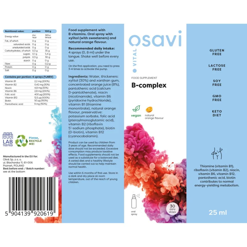 B-Complex | Oral Spray / 25 мл, 30 дози - Osavi
