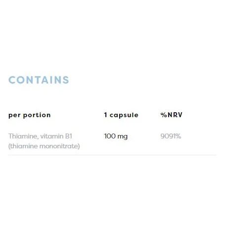 Vitamin B1 100 mg | Thiamine / 120 капсули, 120 дози - Osavi