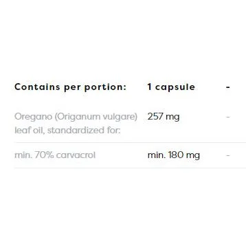 Oregano Oil 257 mg | 70% Carvacrol / 60 капсули, 60 дози - Osavi