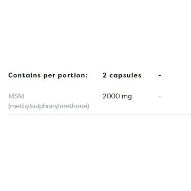 MSM 1000 mg / 120 капсули, 60 дози - Osavi