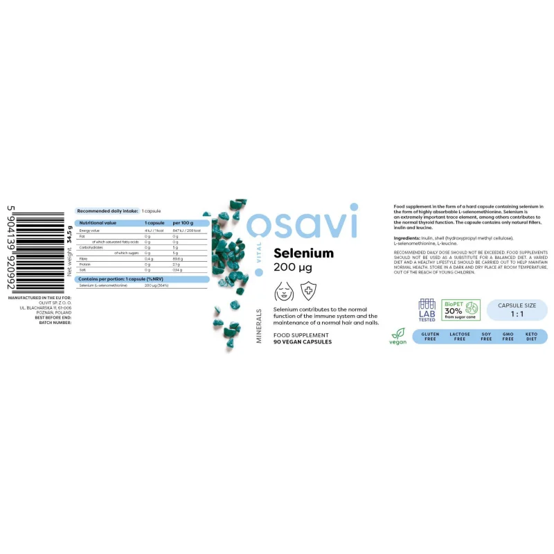 Selenium 200 mcg / 120 капсули, 120 дози - Osavi