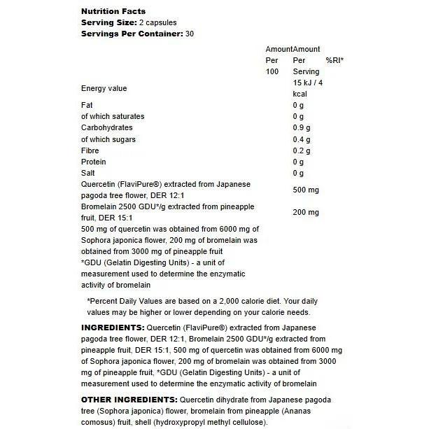 Quercetin with Bromelain / 60 капсули, 30 дози - Osavi