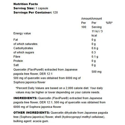 Natural Quercetin 500 mg / 60 капсули, 60 дози - Osavi