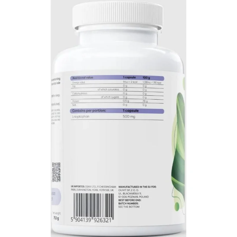 L-Tryptophan 500 mg (120 дози) / 120 капсули - Osavi