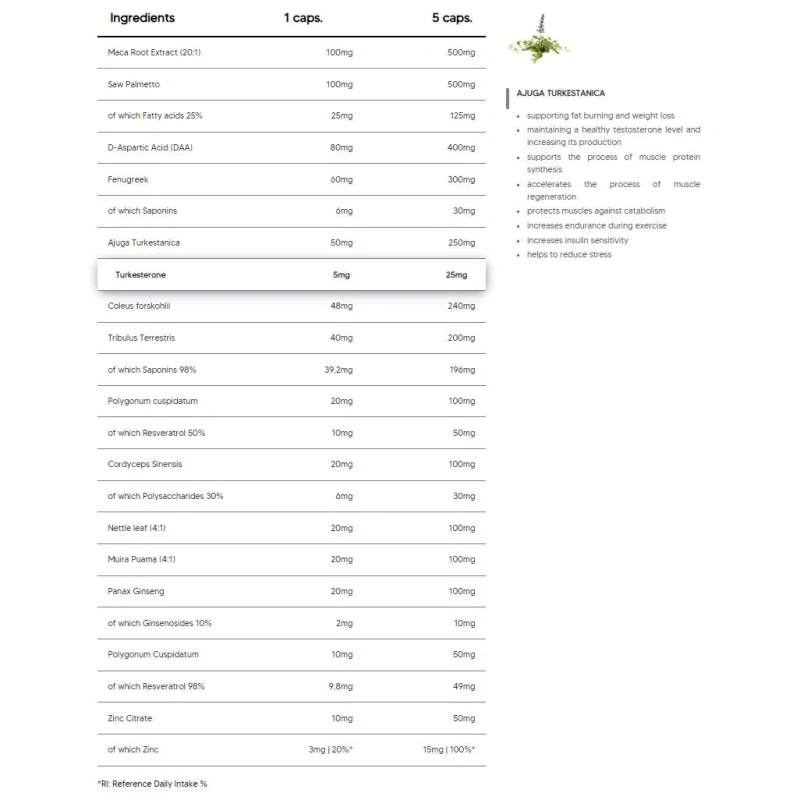 TEST | High Efficiency Testosterone Booster with Turkesterone / 30 Пакета - Human Protect