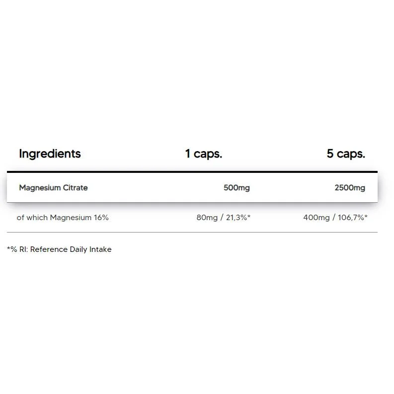 Magnesium Citrate Caps / 150 капсули, 30 дози - Human Protect