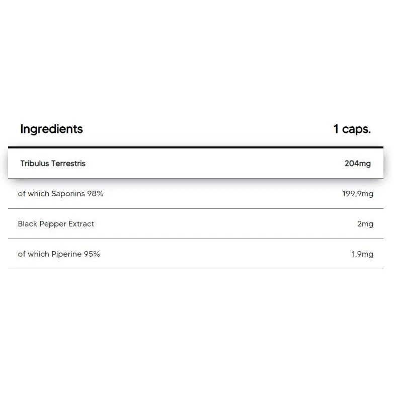 Tribulus Terrestris 204 mg | with 98% Saponins / 120 капсули, 120 дози - Human Protect