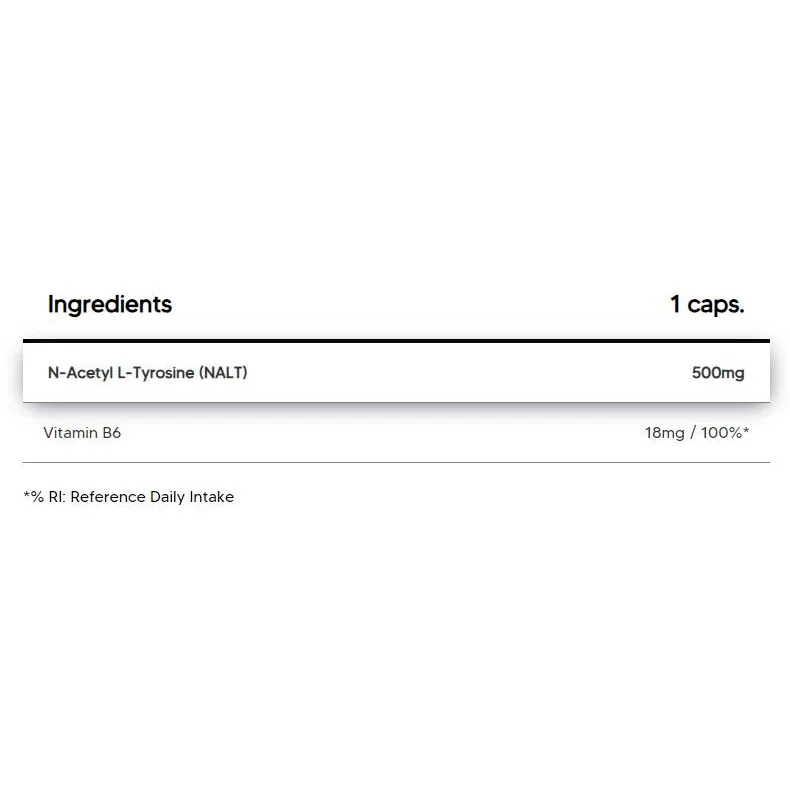 NALT + B6 | 500 mg N-Acetyl L-Tyrosine / 100 капсули, 100 дози - Human Protect