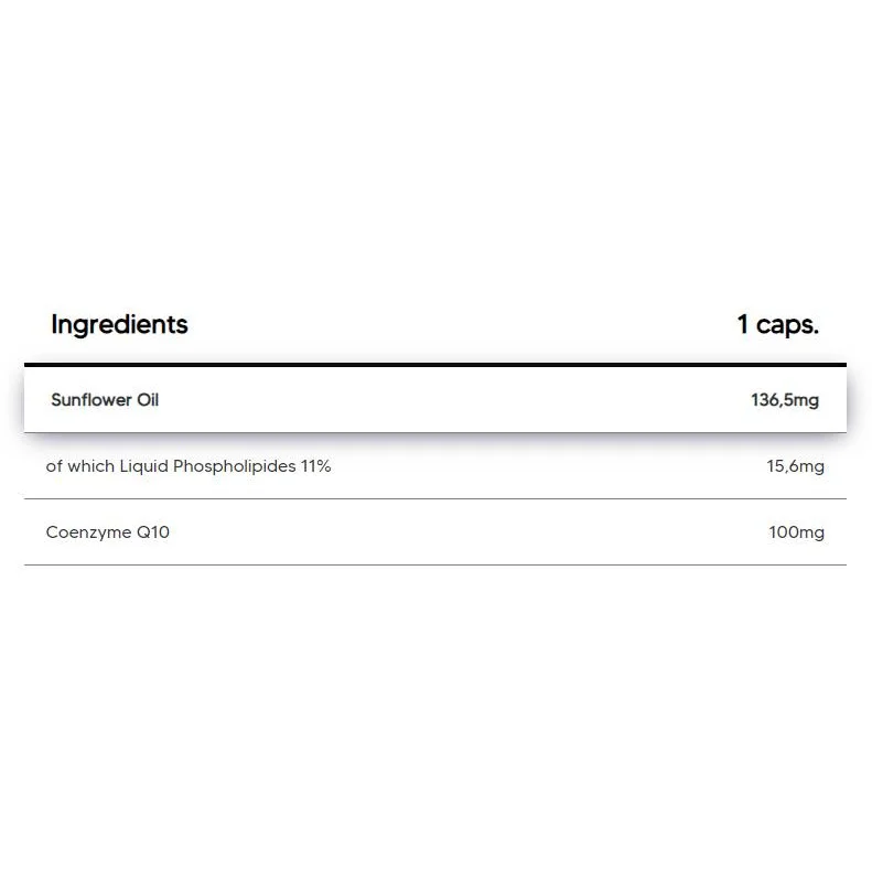 Coenzyme Q10 100 mg | with Phospholipids / 120 капсули, 120 дози - Human Protect