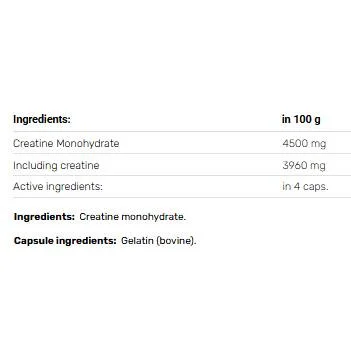Creatine Monohydrate Capsules (30 дози) / 120 капсули - Human Protect