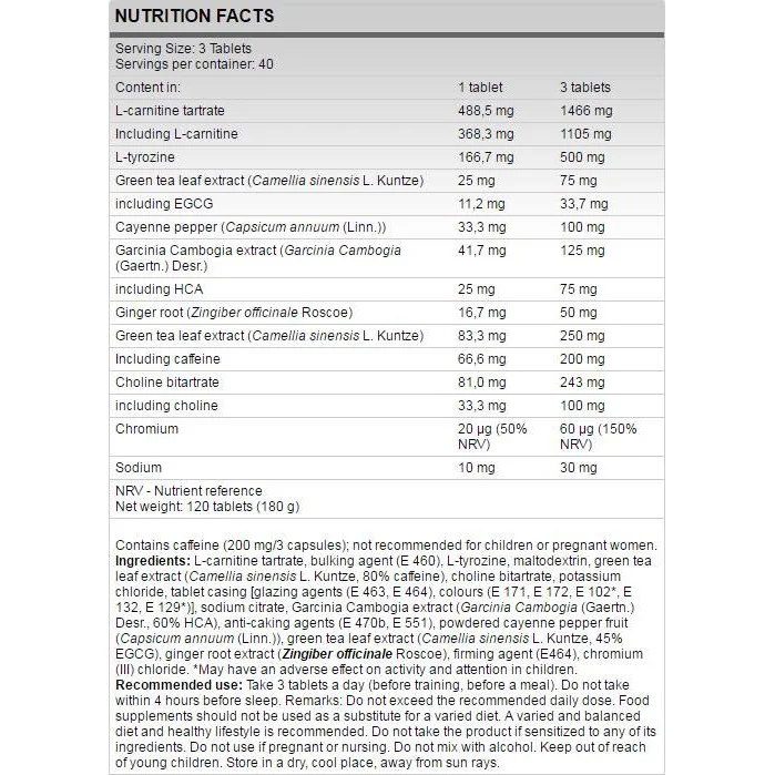 Xtreme THYROBURN (40 дози) / 120 Таблетки - FA Nutrition