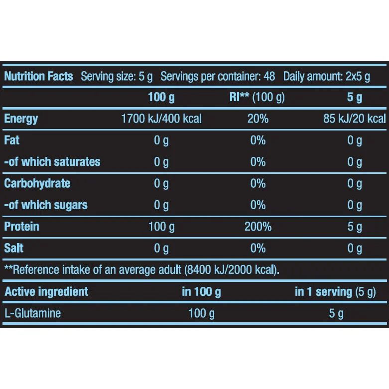 100% L-Glutamine (100 дози) / 240g - BioTech USA