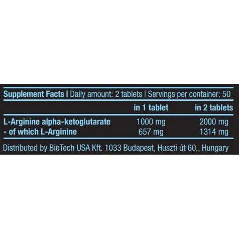AAKG 1000mg. / 100 Tabs. - BioTech USA