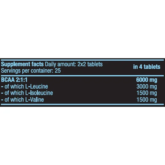 BCAA 6000 / 100 Tabs. (50 дози) - BioTech USA