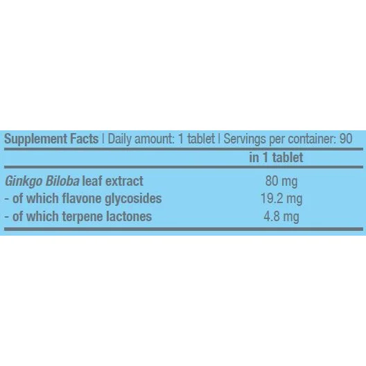 Ginkgo Biloba 90 Tabs. - BioTech USA
