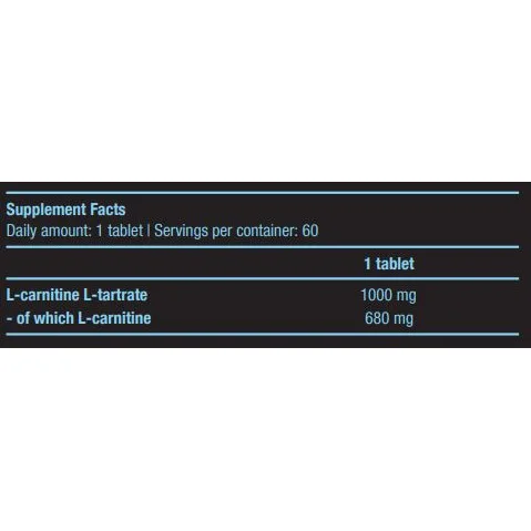 L-Carnitine 1000 mg / 60 Tabs / 60g - BioTech USA