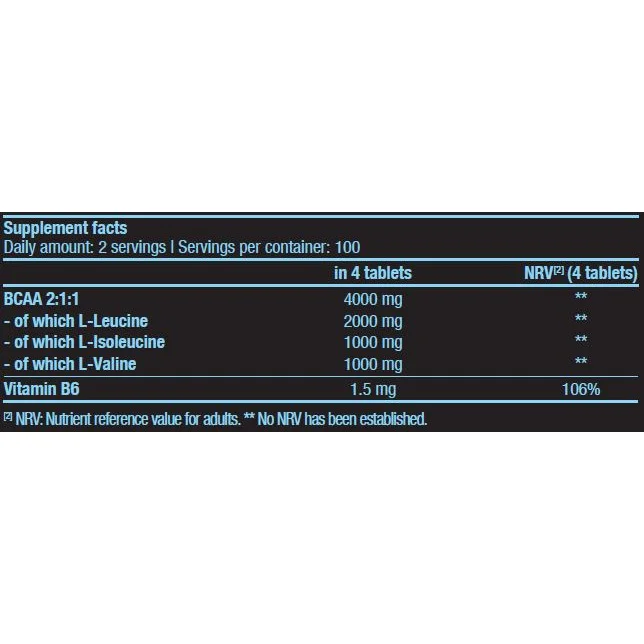 BCAA + B6 / 100 Tabs / 100g - BioTech USA
