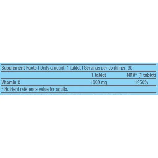 Vitamin C 1000mg. Bioflavonoids / 30 Tabs. / 30g - BioTech USA