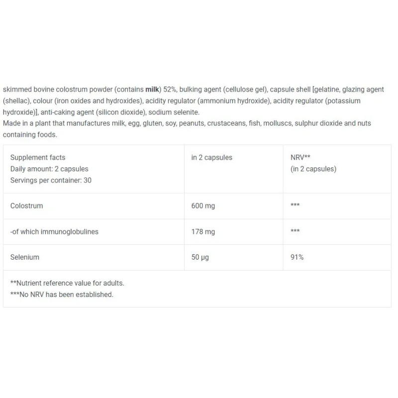 Colostrum / 60 Caps - BioTech USA