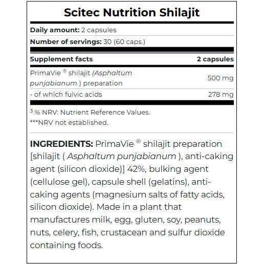 Shilajit / 60 Caps (30 дози) - Scitec