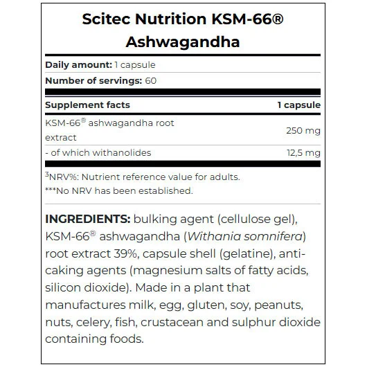 Ashwagandha KSM-66® / 60 Caps - Scitec