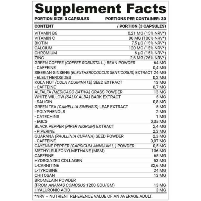 Thermo Caps | Thermogenic Fat Burner for Women / 90 капсули, 30 дози - Nutriversum