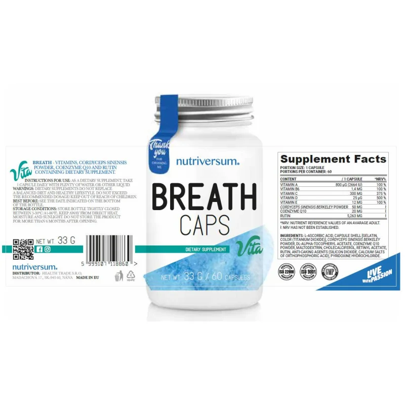 Breath Caps / 60 капсули, 60 дози - Nutriversum