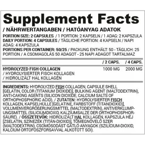 Hydrolyzed Fish Collagen 500 mg | Dedicated to Women / 100 капсули, 50 дози - Nutriversum