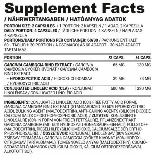 HCA + CLA Caps / 120 капсули, 60 дози - Nutriversum