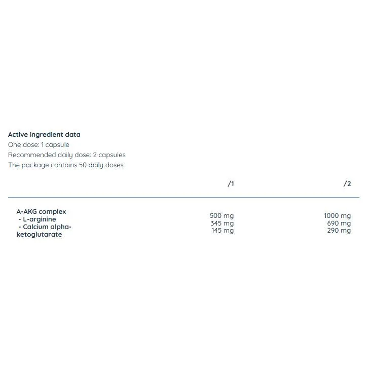 AAKG 500 mg / 100 капсули, 100 дози - Nutriversum
