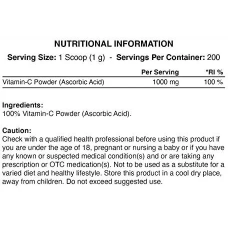 Vitamin C Powder / 200 грама - Applied Nutrition