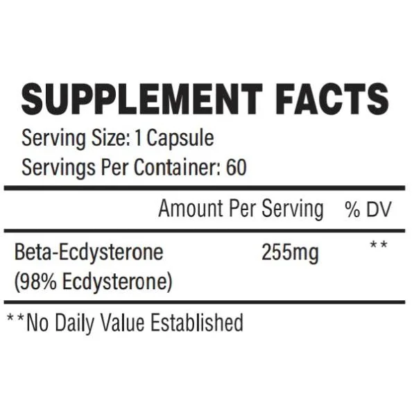Natural Physique | Beta-Ecdysterone 255 mg / 60 капсули, 60 дози​ - Trained by JP