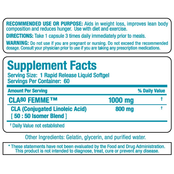 AllMax - CLA 80 Femme / 60caps. - AllMax Nutrition