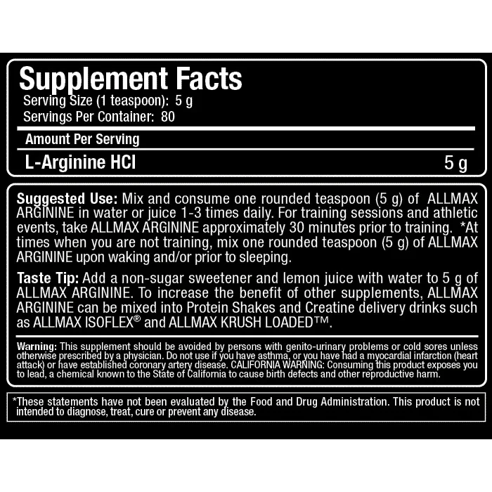 AllMax - Arginine / 400gr. - AllMax Nutrition