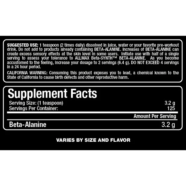AllMax - Beta Alanine / 100gr. - AllMax Nutrition